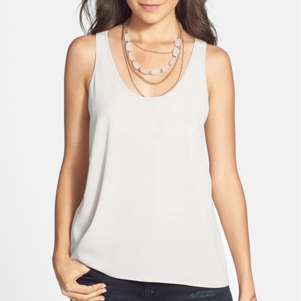 Nordstrom Frenchi White Tank Tops, Medium
